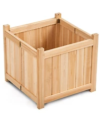 Square Wood Flower Planter Box Raised Vegetable Patio