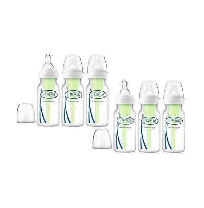 Dr. Browns Standard Neck Options+ Anti-Colic Baby Bottle, 4 oz, 6 Pack