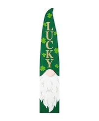 Glitzhome 42" H St. Patrick's Wooden Gnome Porch Decor
