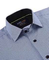 Azaro Uomo Men's Geometric Four-Way Stretch Button Down Shirt