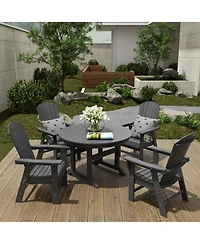 WestinTrends Outdoor Patio Shell-back Adirondack Dining Chair Weather Resistant