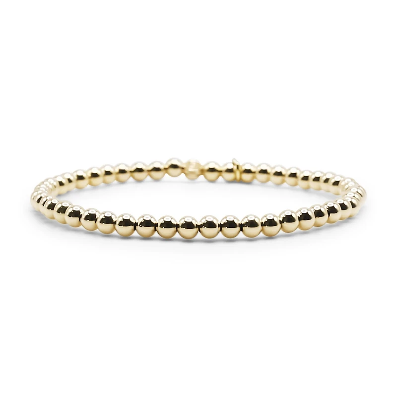 Bowood Lane Non-Tarnishing Gold filled, 4mm Gold Ball Stretch Bracelet