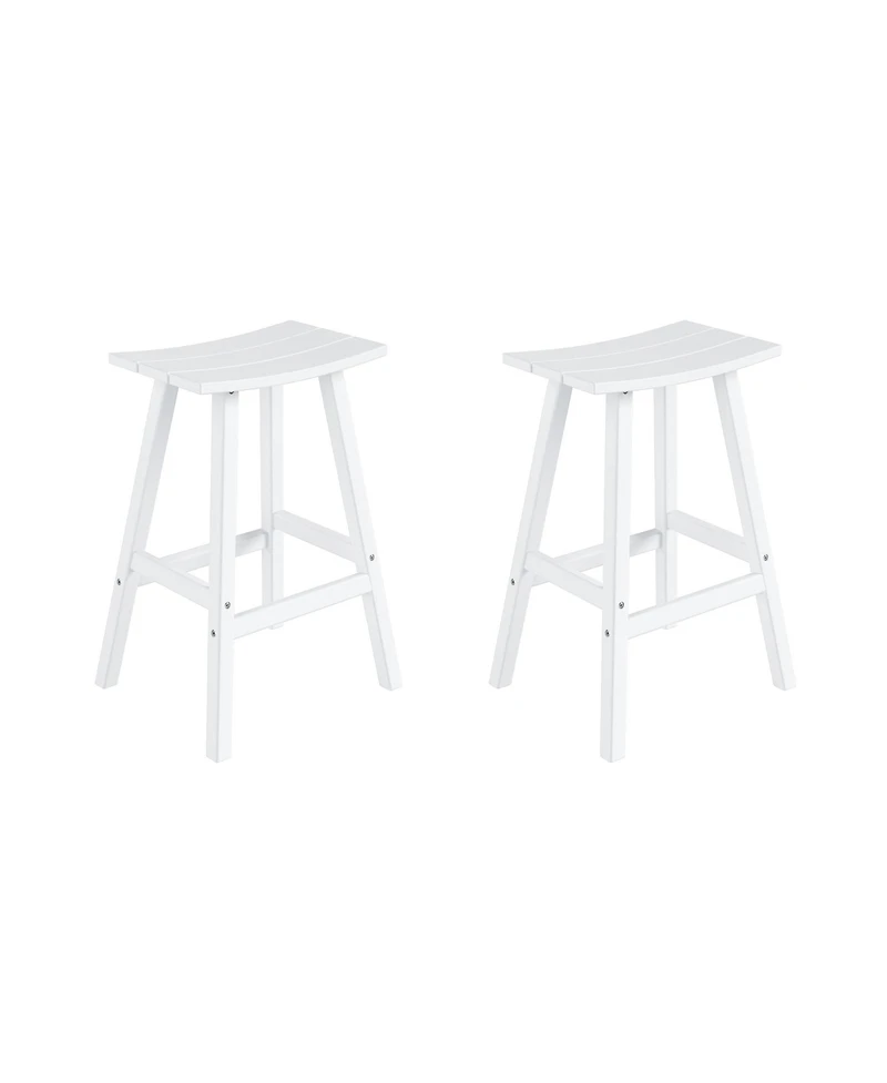 WestinTrends Outdoor Patio Adirondack Bar Height Stool Saddle Seat Chair Set of 2