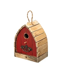 Glitzhome 8.5" H Washed Distressed Solid Wood Birdhouse