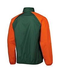 Men's G-iii Sports by Carl Banks Green Miami Hurricanes Point Guard Raglan Half-Zip Jacket