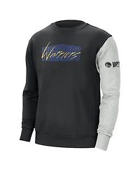 Men's Nike Black, Heather Gray Golden State Warriors Courtside Versus Force & Flight Pullover Sweatshirt