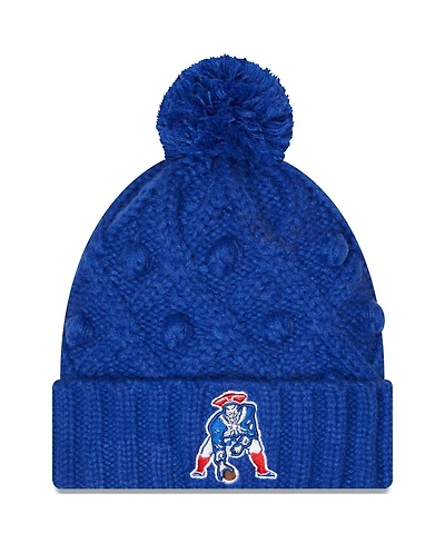 Women's New Era Royal New England Patriots Toasty Cuffed Knit Hat with Pom