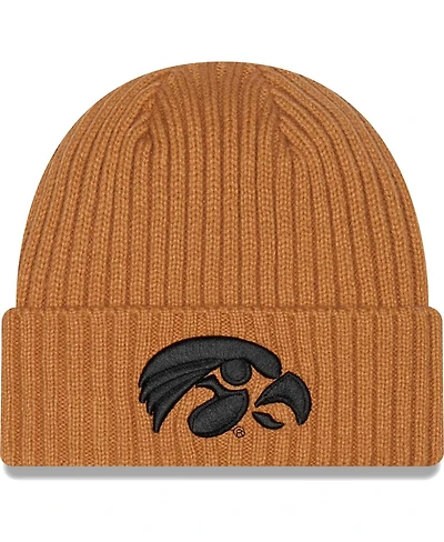 Men's New Era Light Brown Iowa Hawkeyes Core Classic Cuffed Knit Hat