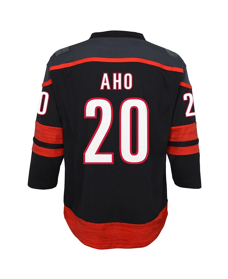 Youth Boys and Girls Sebastian Aho Black Carolina Hurricanes Home Replica Player Jersey
