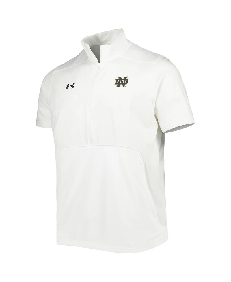 Men's Under Armour White Notre Dame Fighting Irish Motivate 2.0 Half-Zip Jacket