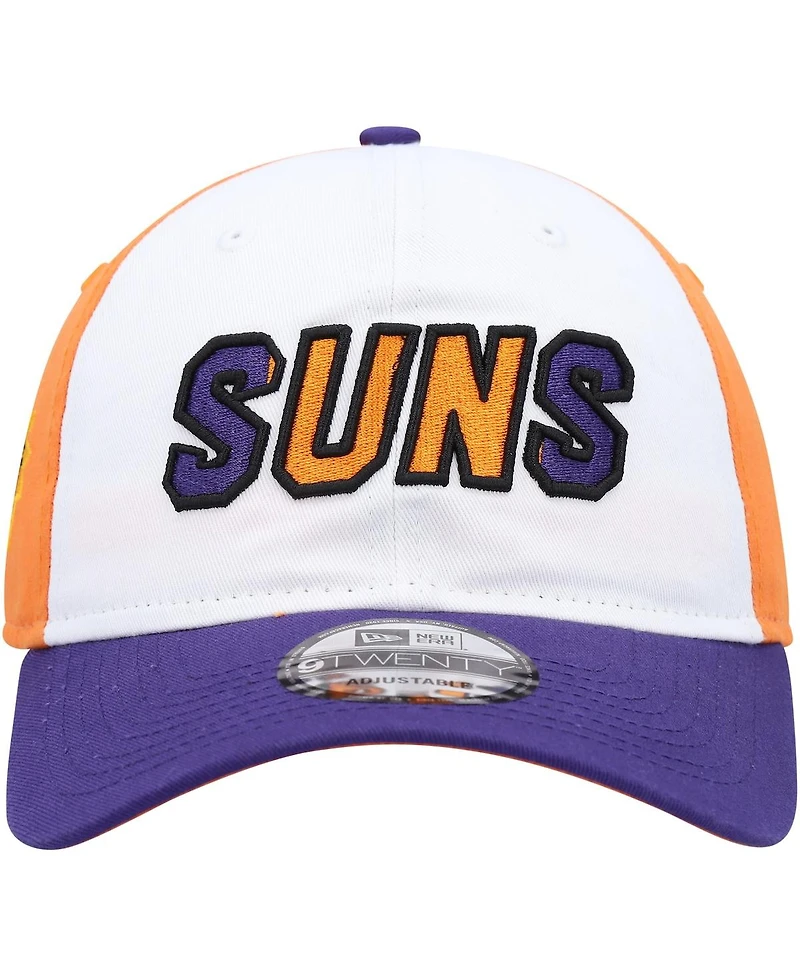 Men's New Era White, Purple Phoenix Suns Back Half 9TWENTY Adjustable Hat