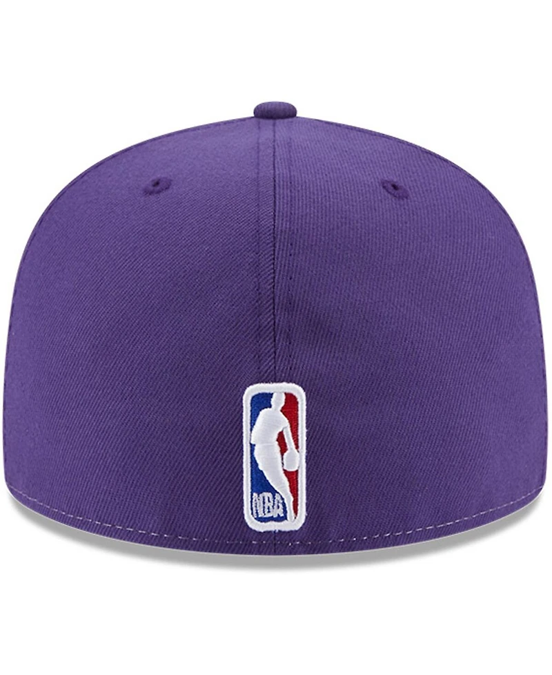 Men's New Era White, Purple Phoenix Suns Back Half 9FIFTY Fitted Hat