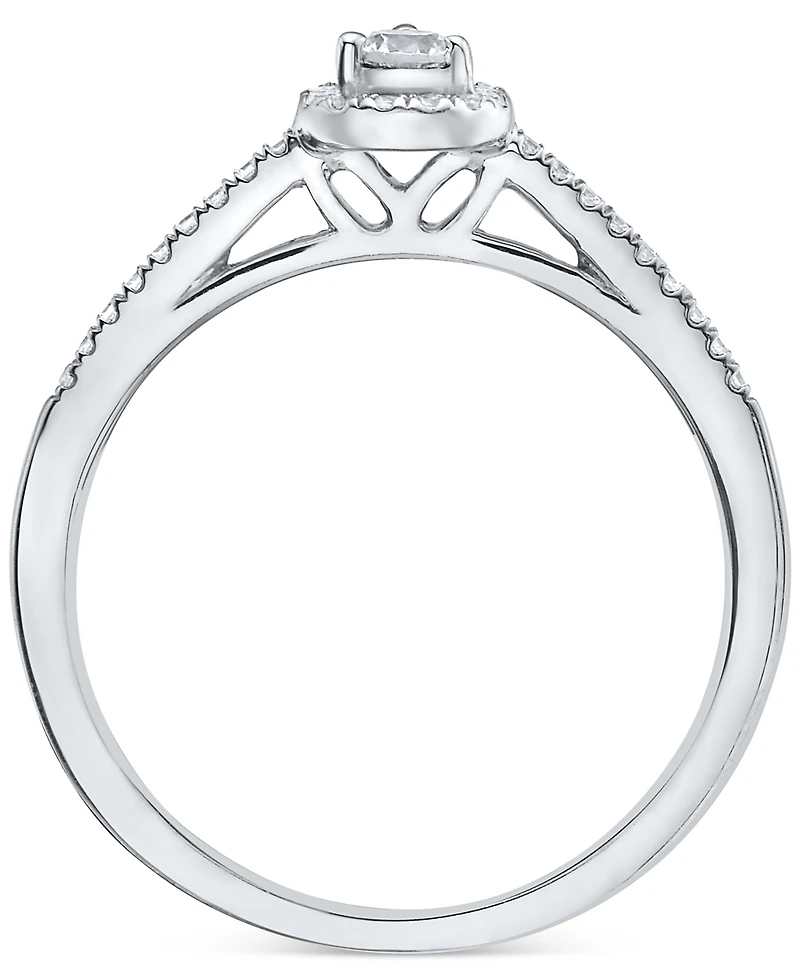 Diamond Teardrop Halo Engagement Ring (1/4 ct. t.w.) 14k White, Yellow or Rose Gold