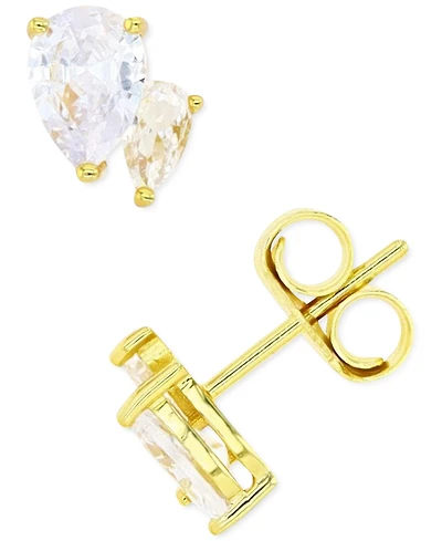 Cubic Zirconia Stud Earrings Sterling Silver or 14k Gold over