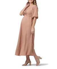 Ripe Maternity Maternity Camille Tie Front Midi Dress