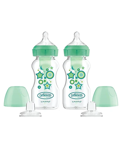 Dr. Browns Baby Anti-Colic Options+ Wide-Neck Baby Bottle to Sippy Bottle, 9oz, 2 pack
