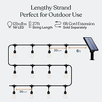 Ambience Pro 27 ft. Outdoor Solar Led String lights with Remote