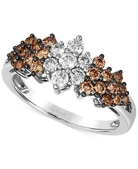 Le Vian Chocolate Ombre Diamond Cluster Ring (1 ct. t.w.) 14k Rose Gold, White Gold or Yellow