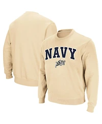 Colosseum Men's Navy Midshipmen Arch and Logo Crew Neck Sweatshirt