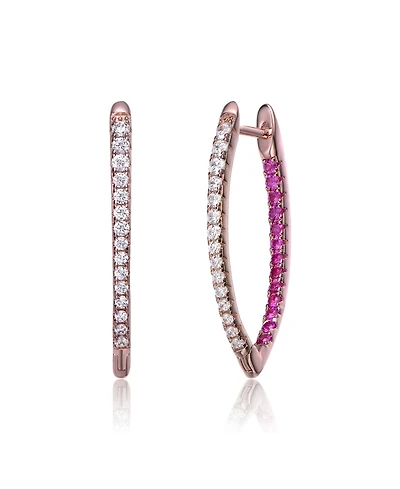 Sterling Silver Cubic Zirconia Hoop Earrings