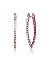 Sterling Silver Cubic Zirconia Hoop Earrings