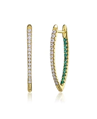 Sterling Silver Cubic Zirconia Hoop Earrings