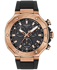 Tissot Men's Swiss Chronograph T-Race Black Strap Watch 45mm
