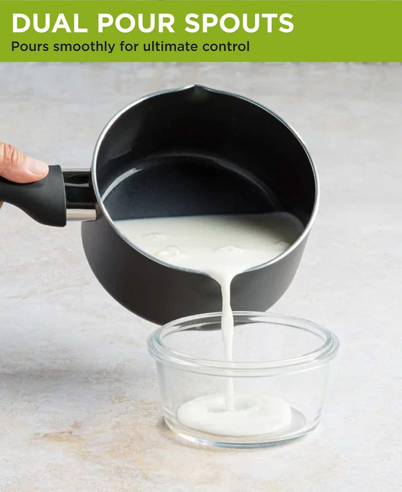 Ecolution Aluminum 1 Quart Evolve Non-Stick Saucepan with Pouring Spouts