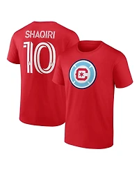 Men's Fanatics Xherdan Shaqiri Red Chicago Fire Authentic Stack Name and Number T-shirt