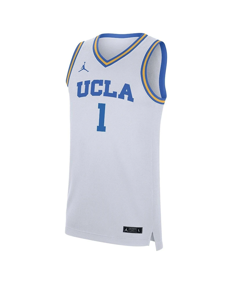 Men's Jordan #1 White Ucla Bruins Replica Jersey