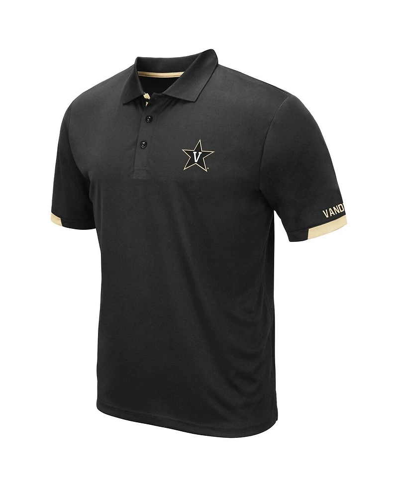 Men's Colosseum Black Vanderbilt Commodores Santry Polo Shirt