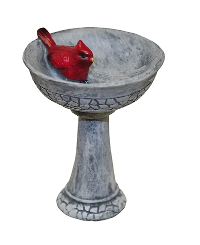 G & F Products Garden Miniature Cardinal Birdbath