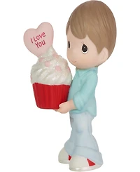 Precious Moments 222002E You Bake Me Happy Brunette Boy Porcelain Figurine