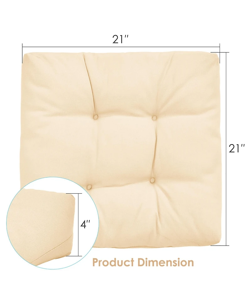 Costway 2PCS 21'' x 21'' Patio Chair Seat Cushion Pads Indoor/Outdoor