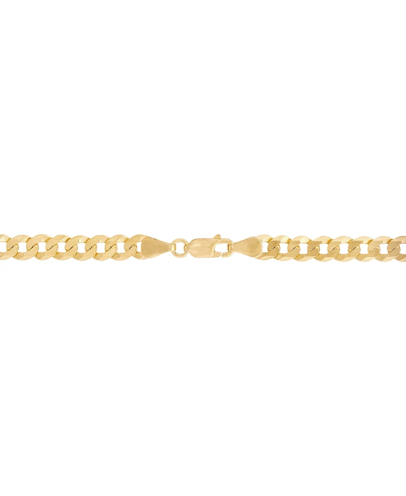 Polished Solid Flat Curb Link 22" Chain Necklace in 14k Gold-Plated Sterling Silver & Sterling Silver
