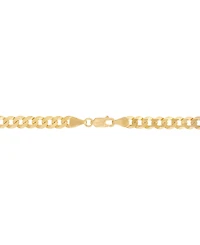 Polished Solid Flat Curb Link 22" Chain Necklace in 14k Gold-Plated Sterling Silver & Sterling Silver