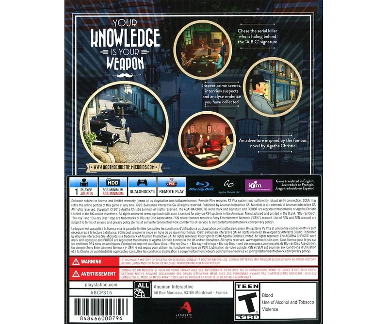 Agatha Christie - The Abc Murders - Playstation 4