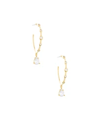 Ettika Delicate Cubic Zirconia Charm Hoop Earrings