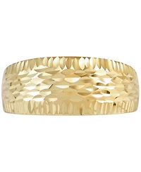 Polished Diamond Cut Dome Ring 10K Yellow Gold