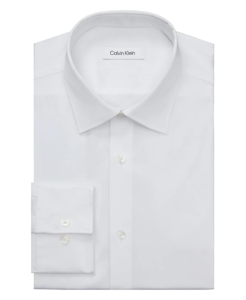 Calvin Klein Men's Refined Cotton Stretch Slim Fit Dress Shirt