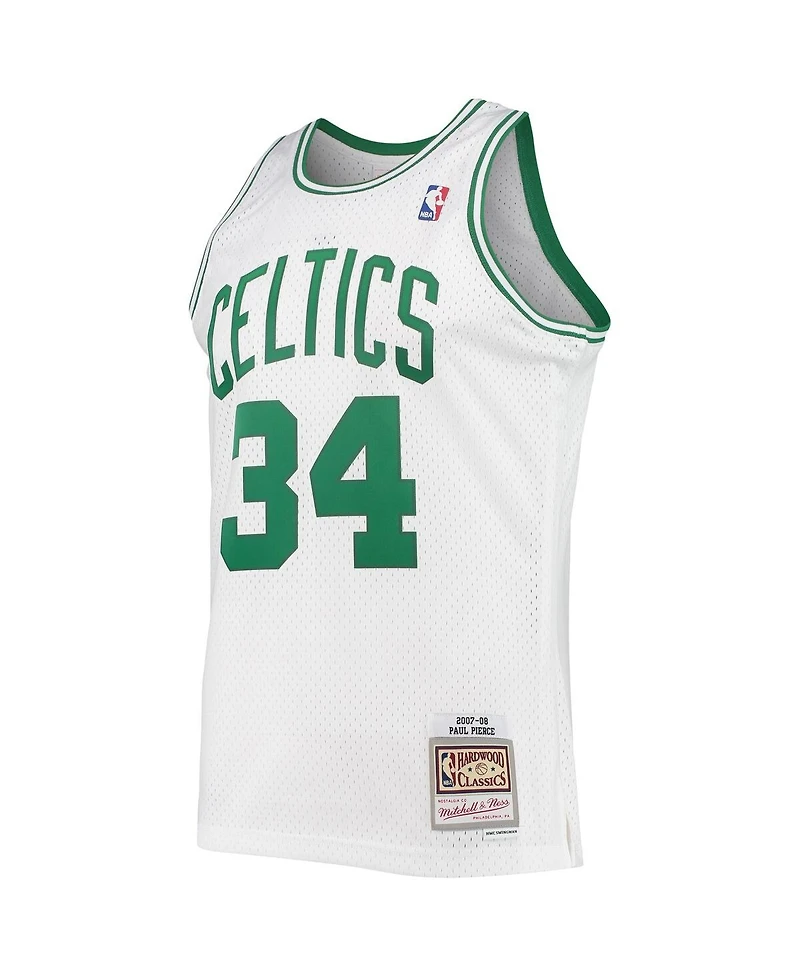 Men's Mitchell & Ness Paul Pierce White Boston Celtics 2007-08 Hardwood Classics Swingman Jersey