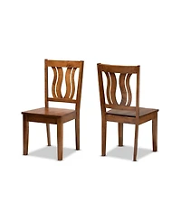 Baxton Studio Fenton Modern and Contemporary Transitional 2-Piece Finished Wood Dining Chair Set
