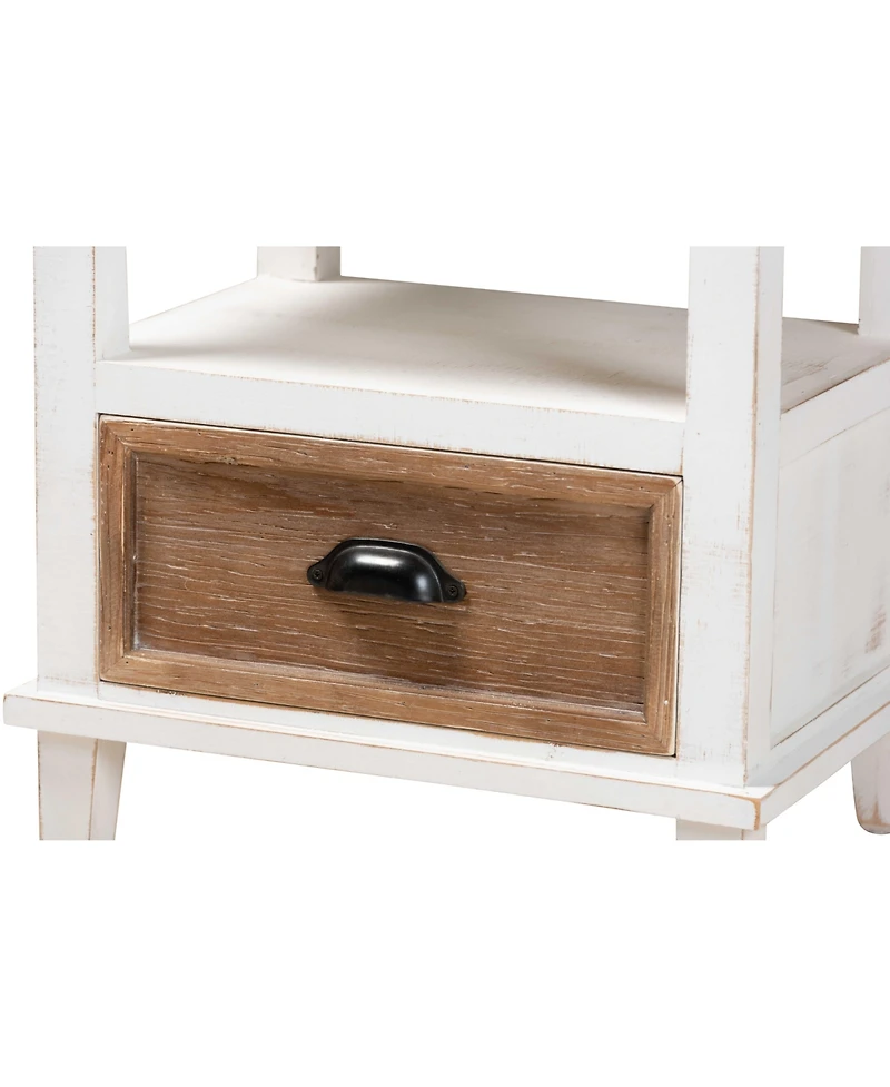 Baxton Studio Glynn Rustic Farmhouse Weathered 20.3" Two-Tone and Finished Wood 1-Drawer Nightstand