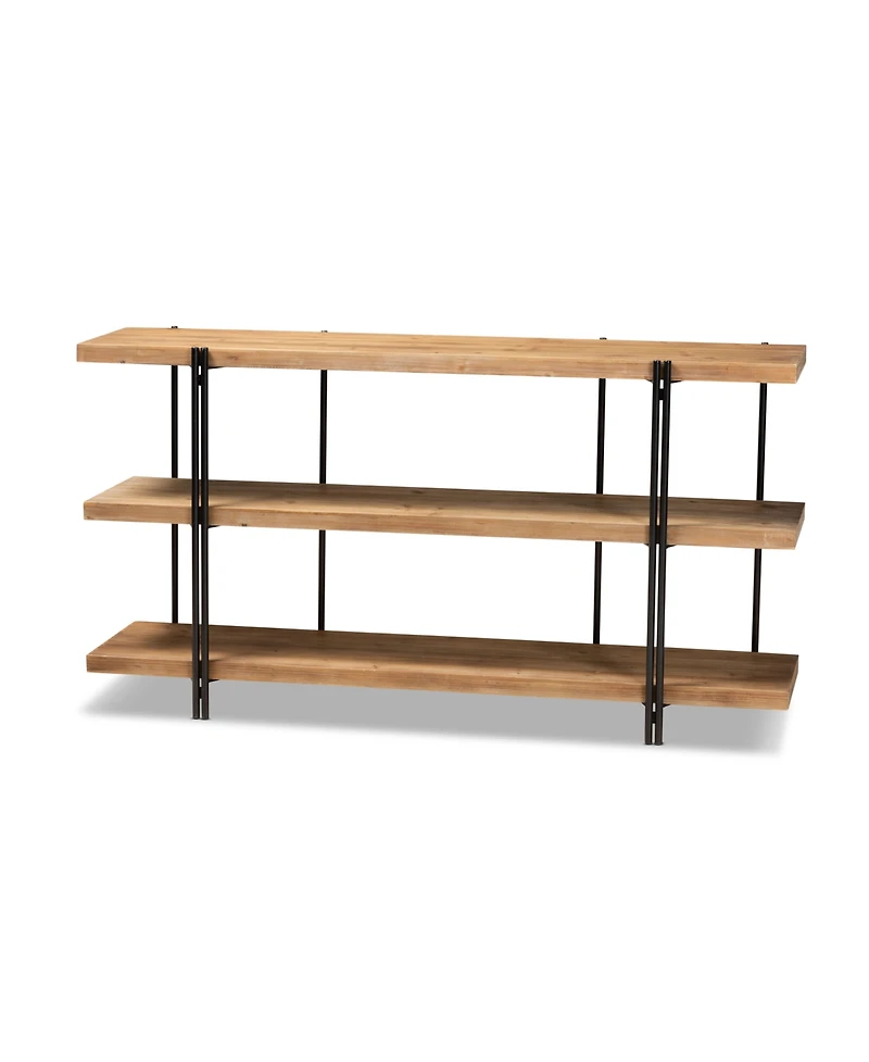 Baxton Studio Tarah Modern 60" Rustic and Industrial Finished Wood and Finished Metal Console Table