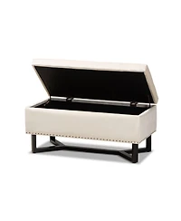 Baxton Studio Esther Modern and Contemporary Velvet Fabric Upholstered and Finished Wood Storage Ottoman