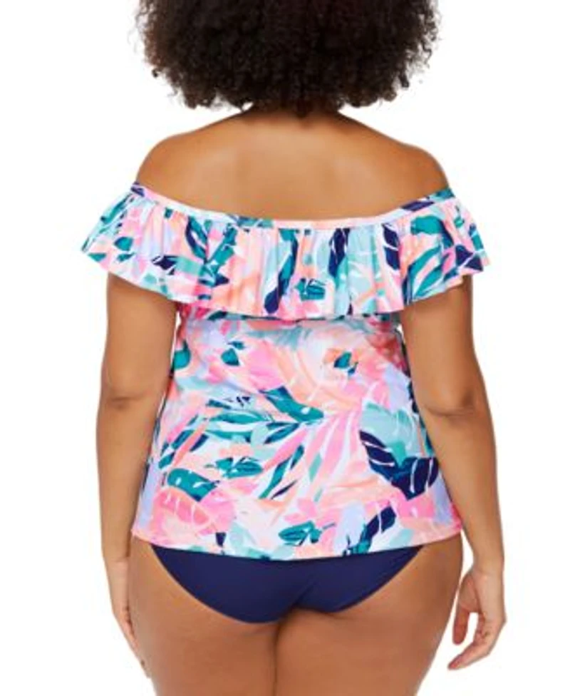 Raisins Curve Trendy Plus Size Miami Nights Tortuga Tankini Matching Bottoms