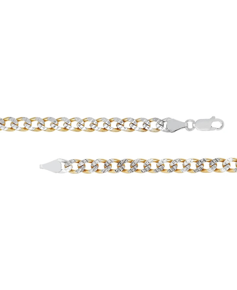 Two-Tone Curb Link 22" Chain Necklace in Sterling Silver & 14k Gold-Plate