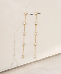 Ettika Linear Baguette Earrings 18K Gold Plating