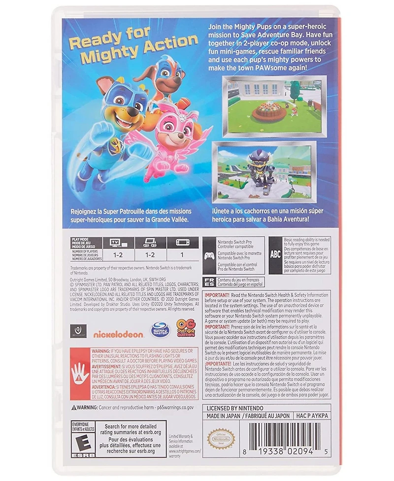 U & I Entertainment Paw Patrol Mighty Pups Save Adventure Bay - Nintendo Switch