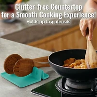 Silicone Utensil Rest with Drip Pad for Multiple Utensils
